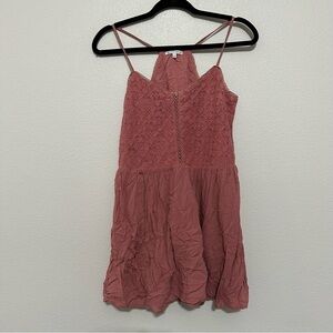 Black swan women’s lace camisole baby doll pink textured dress size s small